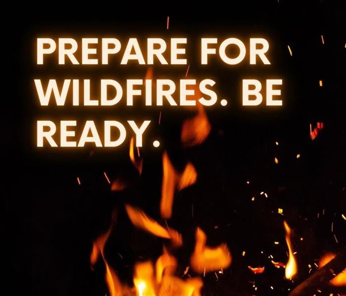 Prepare for Wildfires written on top of a fire. 